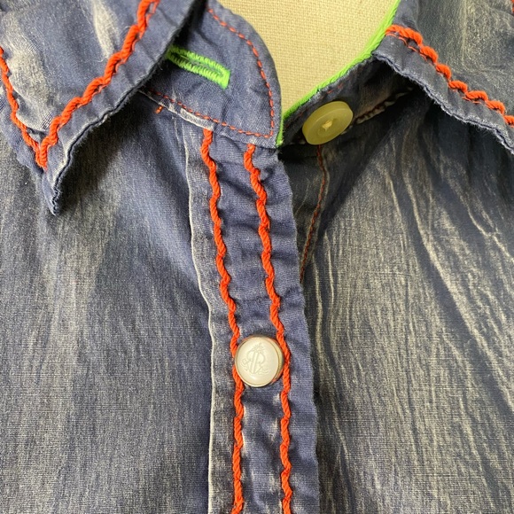 Roar ~ destined to Roar western cowgirl equestrian button down size L EC ~ - Picture 9 of 14